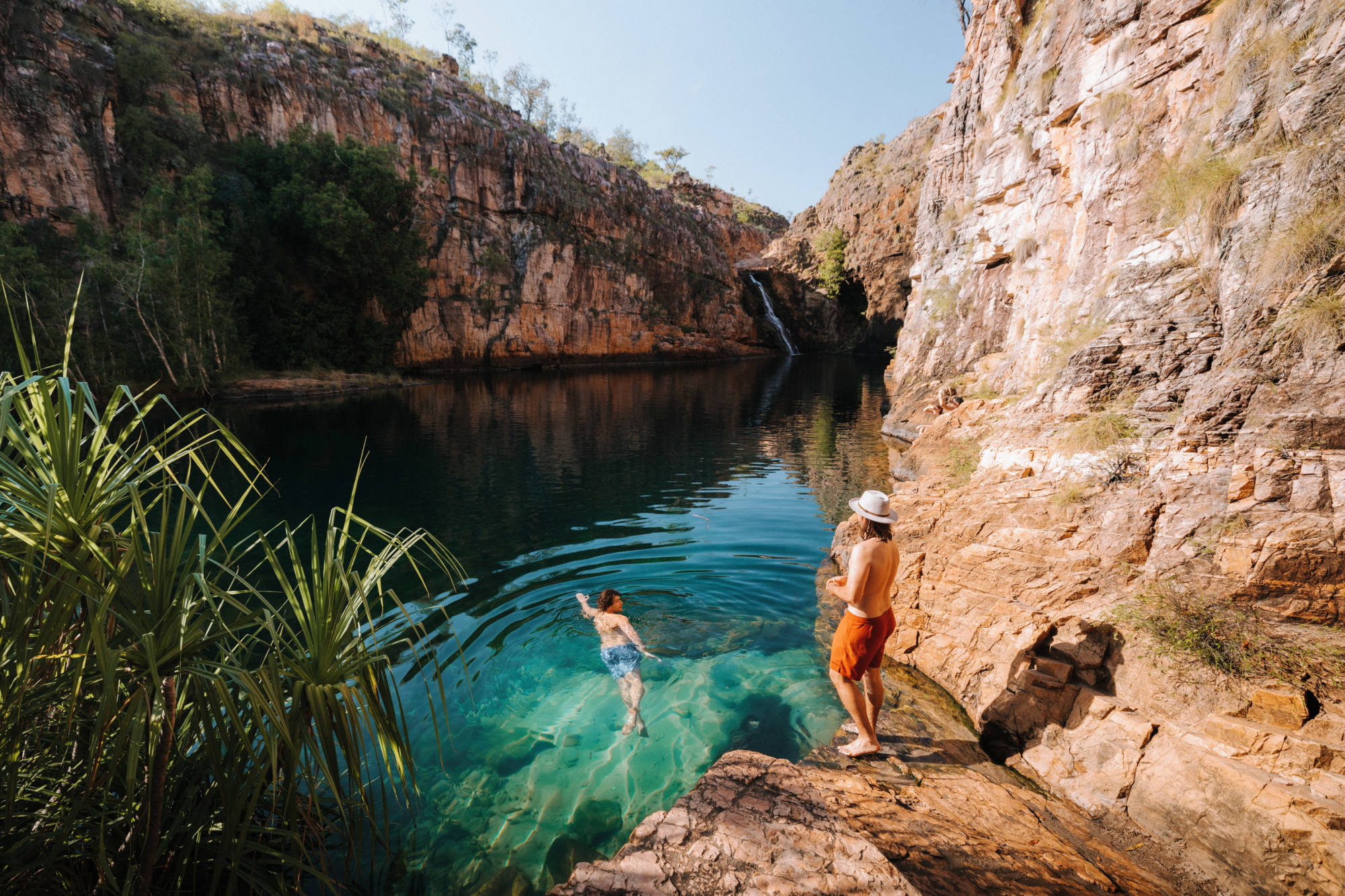 Maguk Gorge (Barramundi Gorge) waterfall and deep plunge pool in Kakadu National Park.